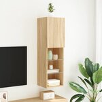 vidaXL Meuble TV avec lumières LED chêne sonoma 30 5x30x102 cm