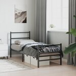 vidaXL Cadre de lit métal sans matelas avec pied de lit noir 80x200 cm