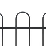 vidaXL Clôture de jardin avec dessus en cerceau Acier 3 4 x 1 5 m Noir