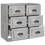 vidaXL Buffet gris béton 70x35 5x67 5 cm bois d'ingénierie