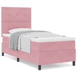 vidaXL Lit à ressorts avec matelas rose 90x200 cm en velours