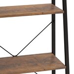 vidaXL Étagère sur pied 3 niveaux Marron foncé et noir 56x35x108 cm