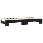 vidaXL Lit de jour avec gigogne et tiroirs noir 90x200 cm tissu