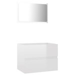 vidaXL Ensemble de meubles de bain 2 Pièces Blanc brillant Aggloméré