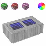 vidaXL Table basse avec LED infini sonoma gris 116x69x40 cm