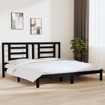 vidaXL Cadre de lit sans matelas noir 200x200 cm bois massif de pin