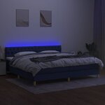 vidaXL Sommier à lattes de lit et matelas et LED Bleu 200x200 cm Tissu