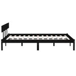 vidaXL Cadre de lit Noir Bois de pin massif 180x200 cm Super King