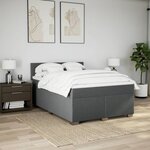 vidaXL Sommier à lattes de lit avec matelas Gris foncé 140x200cm Tissu