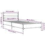 vidaXL Cadre de lit chêne marron 100x200 cm bois d'ingénierie et métal