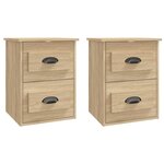 vidaXL Tables de chevet murales 2 Pièces chêne sonoma 41 5x36x53 cm
