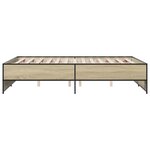 vidaXL Cadre de lit chêne sonoma 140x190 cm bois d'ingénierie et métal