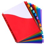 Intercalaires Avec Pochette Polypropylène 12 Positions - A4 Maxi - Couleurs Assorties - X 10 - Exacompta