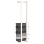 vidaXL Porte-serviette Blanc 23x18x110 cm Bois de pin massif