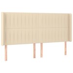 vidaXL Sommier à lattes de lit matelas et LED Crème 180x200 cm Tissu