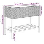 vidaXL Jardinières avec étagère 2 Pièces gris 90x40x75 cm résine tressée