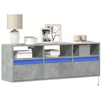 vidaXL Meuble TV mural avec lumières LED gris béton 130x31x45 cm