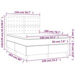 vidaXL Sommier à lattes de lit avec matelas Bleu 140x200 cm Tissu