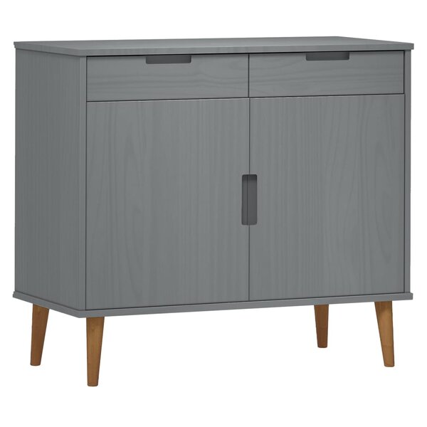vidaXL Buffet MOLDE Gris 90x40x80 cm Bois massif de pin