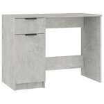 Bureau table poste de travail meuble d'ordinateur informatique étude 100 x 50 x 75 cm bois d'ingénierie gris 02_0023825