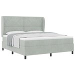 lit à ressort vidaXL avec matelas - Gris clair  180x200 cm  Velours