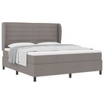 Lit Box Spring vidaXL avec Matelas Taupe 180x200 cm en Tissu