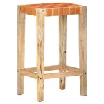 vidaXL Tabourets de bar lot de 2 marron cuir véritable 75 cm