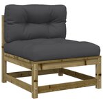 vidaXL Salon de jardin avec coussins 10 Pièces bois de pin imprégné