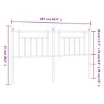 vidaXL Tête de lit métal noir 180 cm