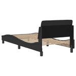 vidaXL Cadre de lit avec tête de lit sans matelas noir 90x200 cm tissu
