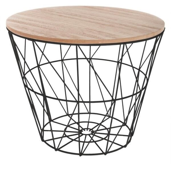 Table de café Kumi en métal - D, 38 x H, 30,5 cm - Noir