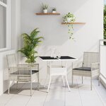 vidaXL Ensemble de salle à manger de jardin 3 pièces Gris clair en poly rattan
