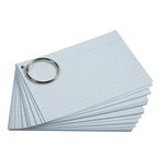 Paquet De 50 Flashcards Sous Film + Anneau - Bristol Ligné Perforé - Format A6 - Couleurs Assorties - X 19 - Exacompta