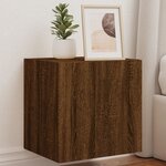 vidaXL Meuble TV mural avec lumières LED chêne marron 40 5x35x40 cm
