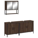 vidaXL Ensemble de meubles de salle de bain 3 Pièces Chêne marron