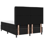 Lit Box Spring vidaXL avec Matelas et LED Noir 160x200 cm Tissu