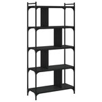 vidaXL Bibliothèque 5 niveaux noir 76x32x158 cm bois d'ingénierie
