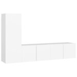 vidaXL Ensemble de meubles TV 3 Pièces Blanc Bois d'ingénierie