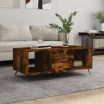 vidaXL Table basse chêne fumé 102x50x40 cm bois d'ingénierie