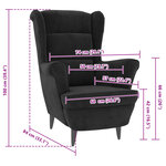 vidaXL Fauteuil noir velours