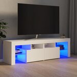 vidaXL Meuble TV avec lumières LED Blanc 140x36 5x40 cm