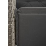 vidaXL Ensemble de bistro de jardin 7 Pièces coussins gris poly rotin
