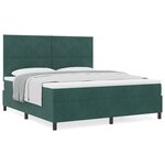 Lit Box Spring vidaXL avec Matelas Vert Foncé Super King Velours