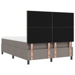 vidaXL Lit à ressorts avec matelas et banc taupe 160x200 cm en tissu