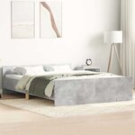 vidaXL Cadre de lit sans matelas gris béton 135x190 cm