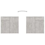 vidaXL Buffet Gris béton 160x36x75 cm Bois d'ingénierie