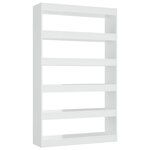vidaXL Bibliothèque/Séparateur de pièce Blanc brillant 100x30x166 cm