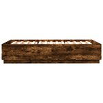 vidaXL Cadre de lit avec LED sans matelas chêne fumé 160x200 cm