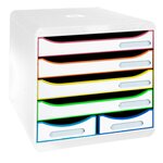 Module De Classement Big Box Maxi 6 Tiroirs Black Office - Blanc/arlequin - Exacompta