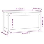 vidaXL Boîte de rangement Blanc 80x40x45 5 cm Bois massif de pin